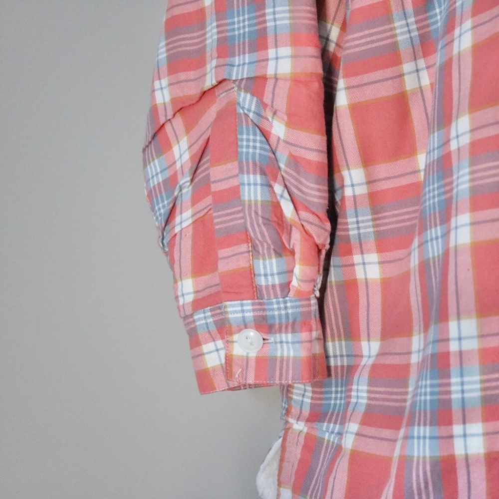L.L.Bean Red Plaid Sherpa-Lined Button Up Shirt - image 4